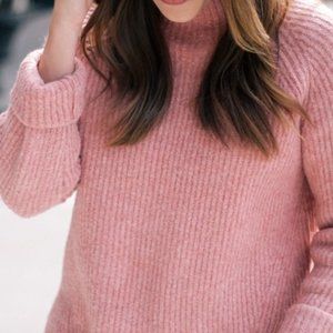 Madewell Northfield Pink Mock Neck Sweater XS